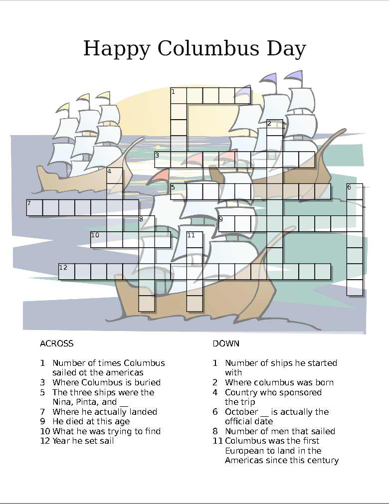 columbus day puzzle